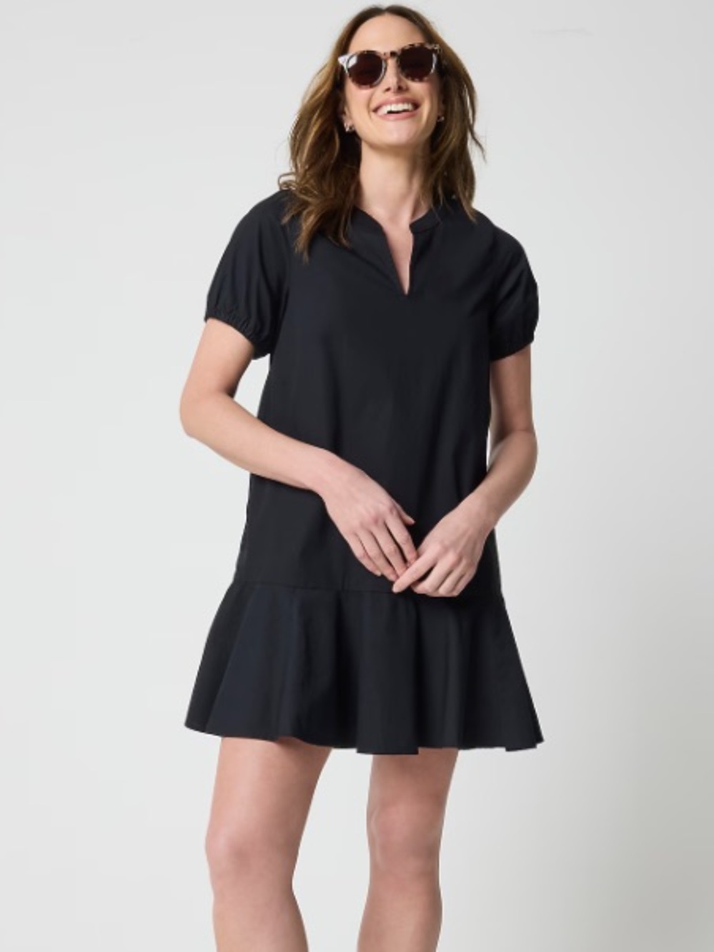 NWT J. Crew Factory Mini Shirt Dress in Black Size 0 Regenerative Cotton Blend 0
